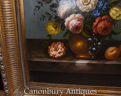 Flemish Oil Painting Floral Still Life Vivid Flowers