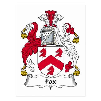 Fox Family Crest Postcards | Zazzle