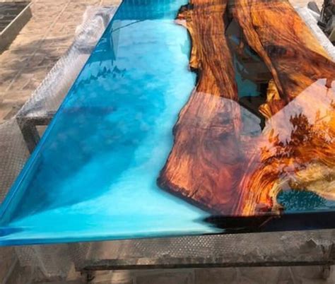Custom Made Blue Epoxy Resin Table Epoxy Wooden Dining Table - Etsy