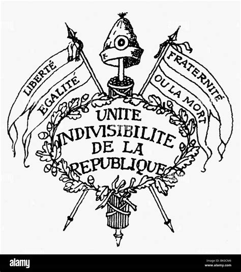 geography / travel, France, French Revolution 1789 - 1799, symbols, motto "Unite, Indivisibilite ...