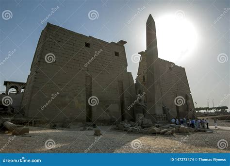 Giant Pylon At Entrance To Horus Temple Of Edfu Without People, Egypt, North Africa Editorial ...