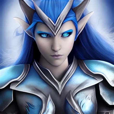 elf male with Azure hair and dragon wings | OpenArt