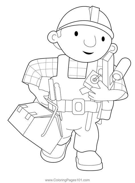 Bob With His Tools Coloring Page for Kids - Free Bob the Builder Printable Coloring Pages Online ...