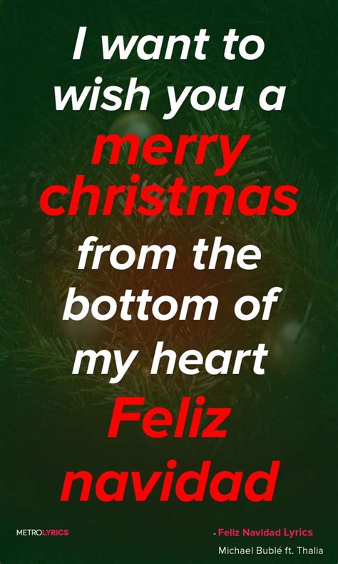 Michael Bublé - Feliz Navidad ft. Thalia Lyrics and Quotes I want to wish you a merry christmas ...