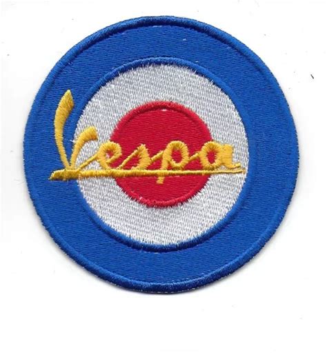 VESPA SCOOTER SEW/IRON ON PATCh - BLUE MOD TARGET RAF ROUNDEL $3.81 ...