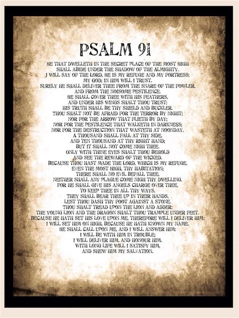 Psalm 91 poster. Huge A1 Psalm 91 Print Wallart Bible