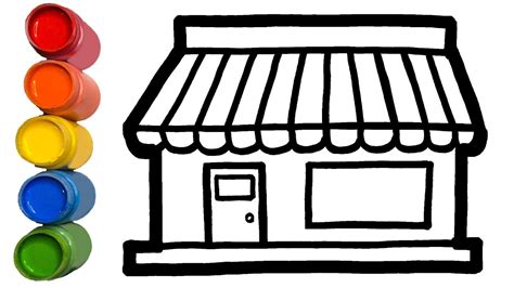 HOW TO DRAW STORE/Drawing and Coloring Store For Children/#drawcute easy store - YouTube