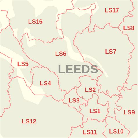 Leeds LS Postcode Area - LS1, LS2, LS3, LS4, LS5, LS6, LS7, LS8, LS9 ...