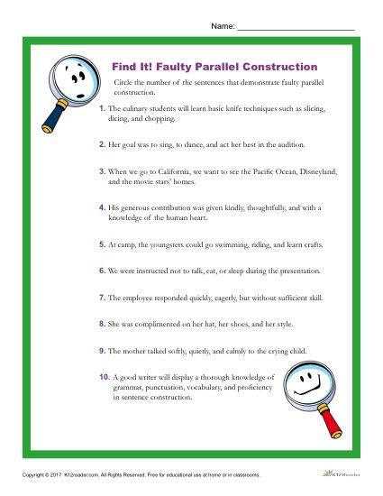 32 Parallel Structure Worksheet With Answers - support worksheet