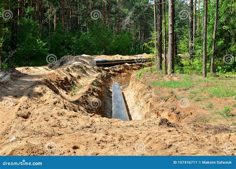 Natural Gas Pipeline Construction Work. Stock Image - Image of ...