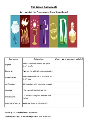 The Seven Sacraments - Practices - Lesson 1 | Teaching Resources