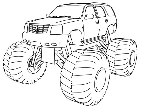 Monster truck hot wheels coloring book to print and online