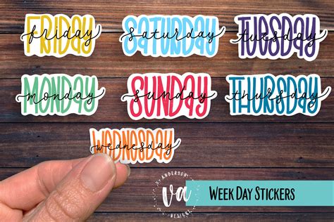 Days of the Week Sticker PNGs (988431) | Stickers | Design Bundles