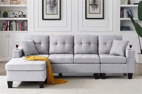 KLARA Reversible Chaise Sectional Sofa (Grey)