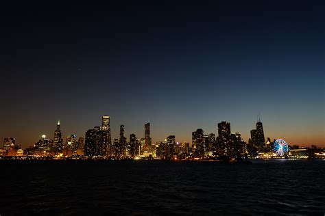 Free photo: Panoramic View of Lighted City at Night - Architecture, Waterfront, Water - Free ...