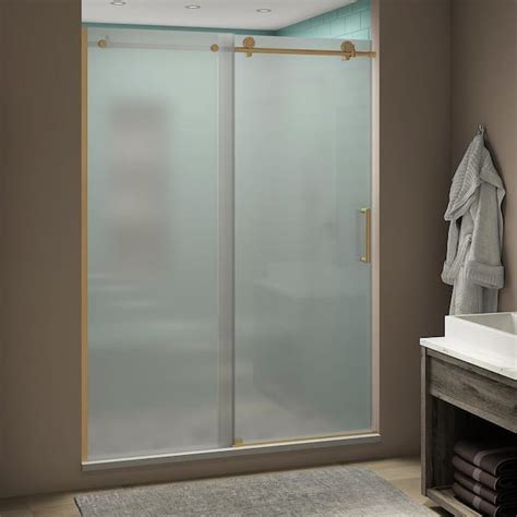 Aston Coraline XL 48 - 52 in. x 80 in. Frameless Sliding Shower Door with Ultra-Bright Frosted ...