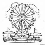 Colorful County Fair Rides Coloring Page 45684 36128 sketch template