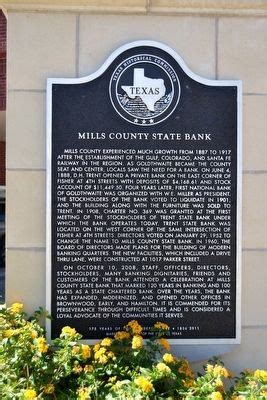 Mills County State Bank Historical Marker