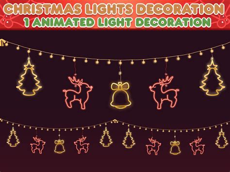 Stream Overlay Animated Christmas Lights Deer and Bells Twitch Stream ...