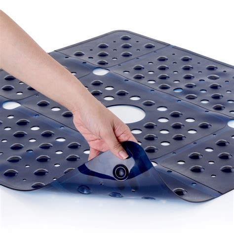 SlipX Solutions 27 x 27 Extra Large Square Shower Mat in Translucent Navy Blue - Walmart.com