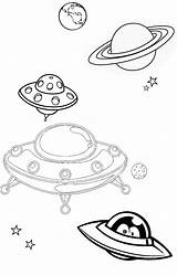 UFO Flying Coloring Page sketch template