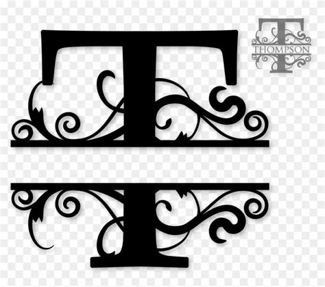 Find hd Letter Monogram, Free Monogram, Cricut Monogram, Monogram - Split T Monogram Svg, HD Png ...