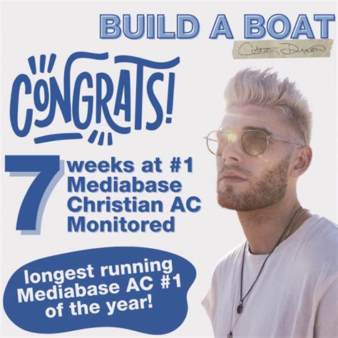 JFH News: Colton Dixon's "Build a Boat" is the Longest Running Mediabase Christian AC #1 Song of ...