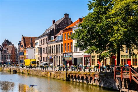 Architecture of Ghent, Belgium Editorial Photo - Image of aerial ...