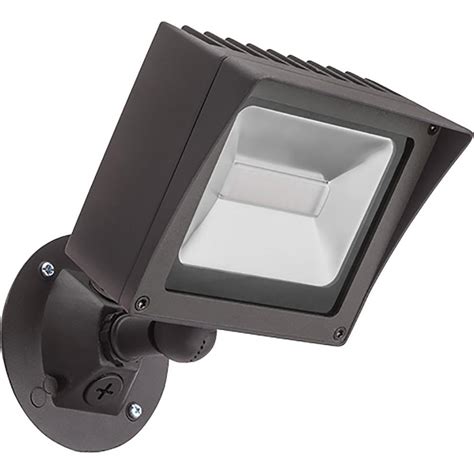 Lithonia Lighting Bronze Outdoor Integrated LED Wall Mount Flood Light-OLMF P1 40K 120 DDB HP17 ...