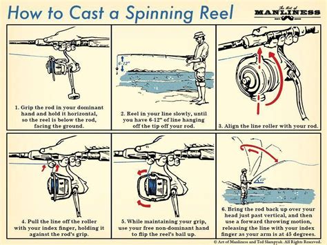 how to cast a spinning reel fishing tips illustration #FishingForFun #fishinghacks | Spinning ...