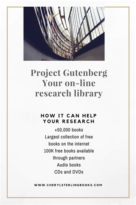 Research Tool:Project Gutenberg - cherylsterlingbooks.com