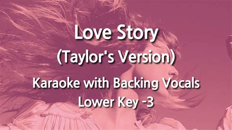 Love Story (Taylor's Version) (Lower Key -3) Karaoke with Backing ...