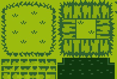 16x16 GameBoy-style Overworld Map Tiles | Liberated Pixel Cup