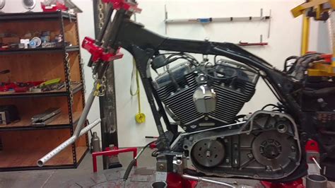 Motorcycle frame repair on a Harley-Davidson Road King - YouTube