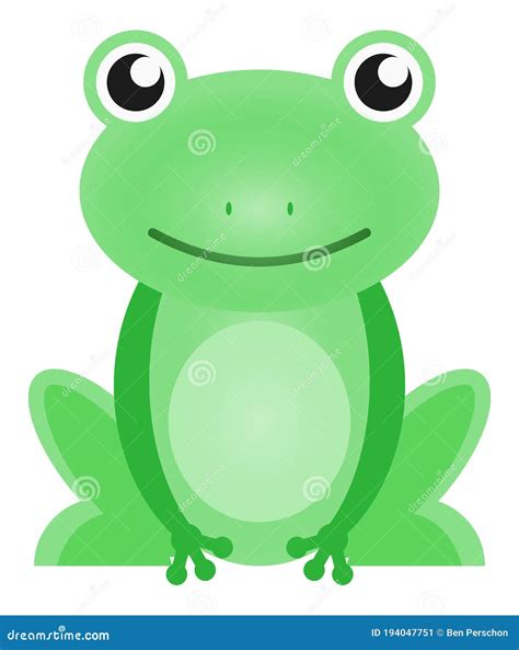 Frog Cartoon Cute Green Toad Vector Illustration Stock Vector - Illustration of cute, nature ...