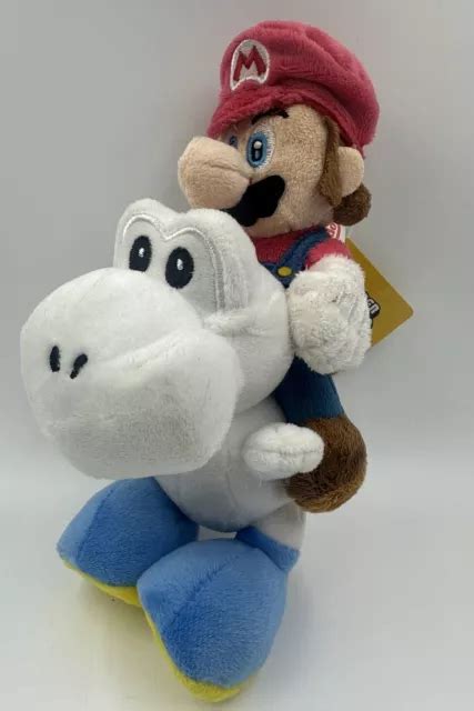 2007 NINTENDO NINTENDO Mario Riding White Yoshi Plush Toy 22cm New with ...