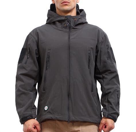 Stalker Soft Shell Waterproof & Windproof Fleece Hooded Jacket - Grey – DLP Tactical