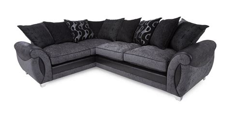 DFS Alessa Charcoal Fabric RHF Corner Sofa & Storage Footstool (47255) | eBay