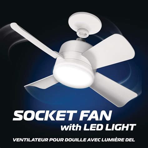 As Seen On TV Bell & Howell Socket Fan & LED Light with Remote ...