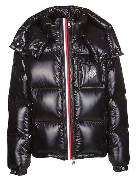 Moncler Striped Trim Padded Jacket In Black | ModeSens