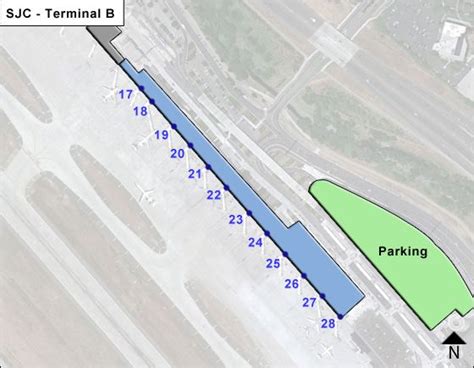 San Jose Mineta Airport SJC Terminal B Map