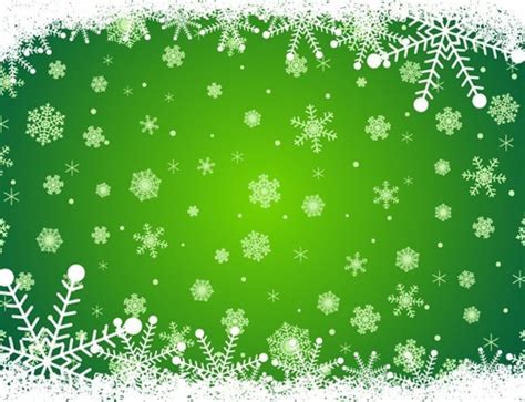 Green Christmas Background with Snowflakes Free Vector Download | FreeImages