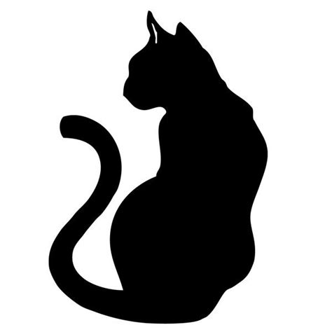 Pochoir Chat 2 - Noir et blanc | Cat silhouette tattoos, Black cat art, Black cat silhouette