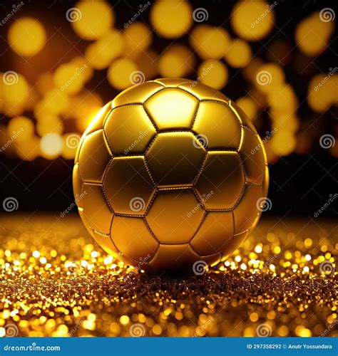 Golden Soccer Ball for Luxury and Award Prize for Bet Concept. Stock Illustration - Illustration ...