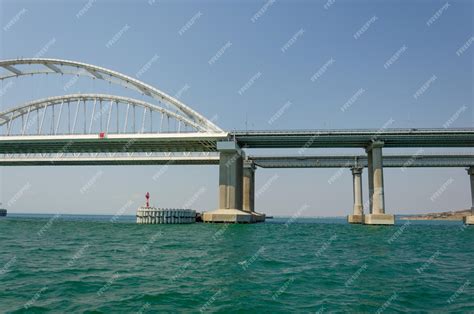 Premium Photo | Crimean bridge.bridge across the kerch strait.