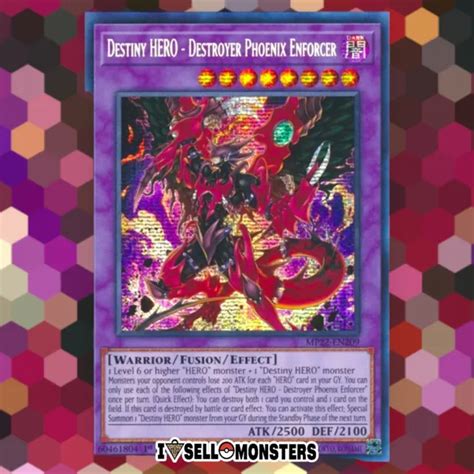 YU-GI-OH! TCG 1X Destiny HERO-Destroyer Phoenix Enforcer MP22-EN209 x1 ...