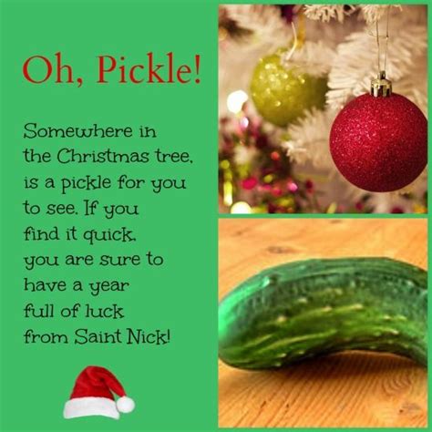 Free Christmas Pickle Ornament Printable -- start this fun holiday tradition with your family ...