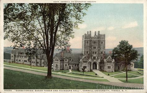 Cornell University - Baker Tower and Founders Hall, Dormitories Ithaca, NY