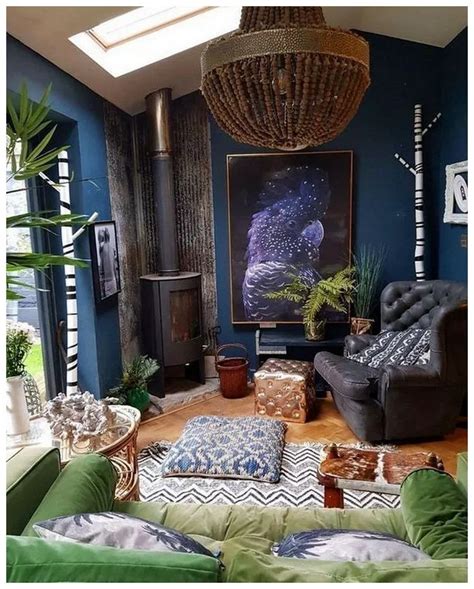 70+ Unique Living Room Decor Ideas For Home Design » Educabit | Eclectic living room, Dark ...