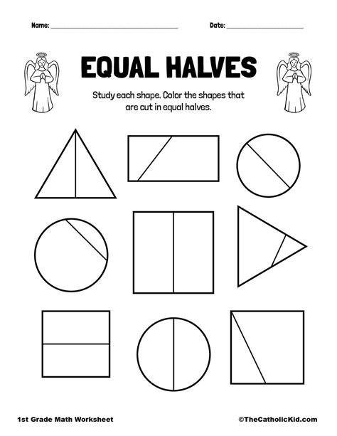 Halves Worksheet Kindergarten